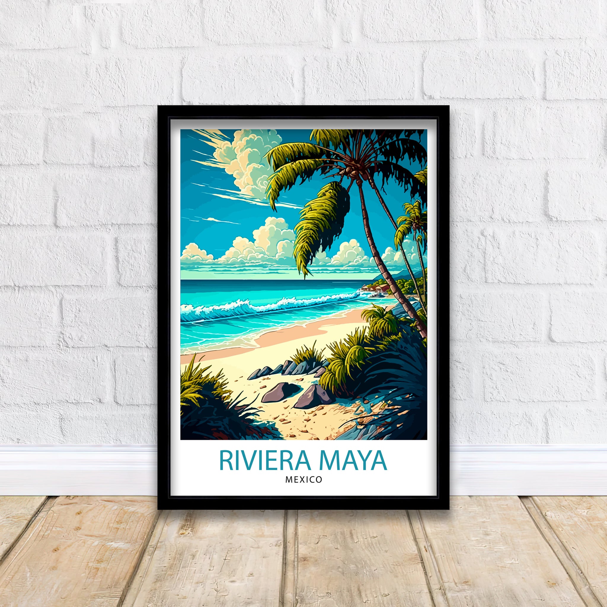 Riviera Maya Mexico Travel Print Riviera Maya Wall Decor Riviera Maya Home Living Decor Riviera Maya Illustration Travel Poster