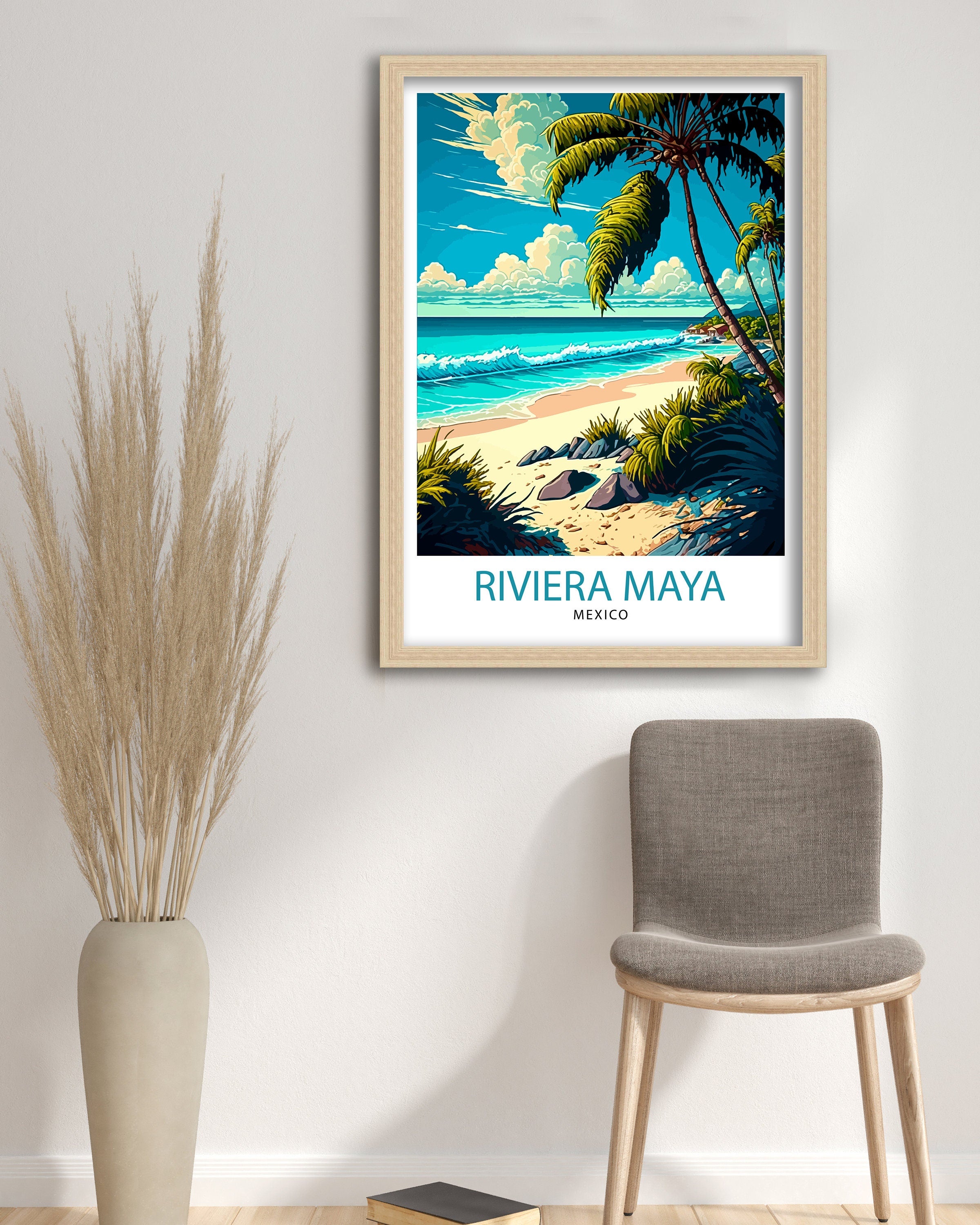 Riviera Maya Mexico Travel Print Riviera Maya Wall Decor Riviera Maya Home Living Decor Riviera Maya Illustration Travel Poster