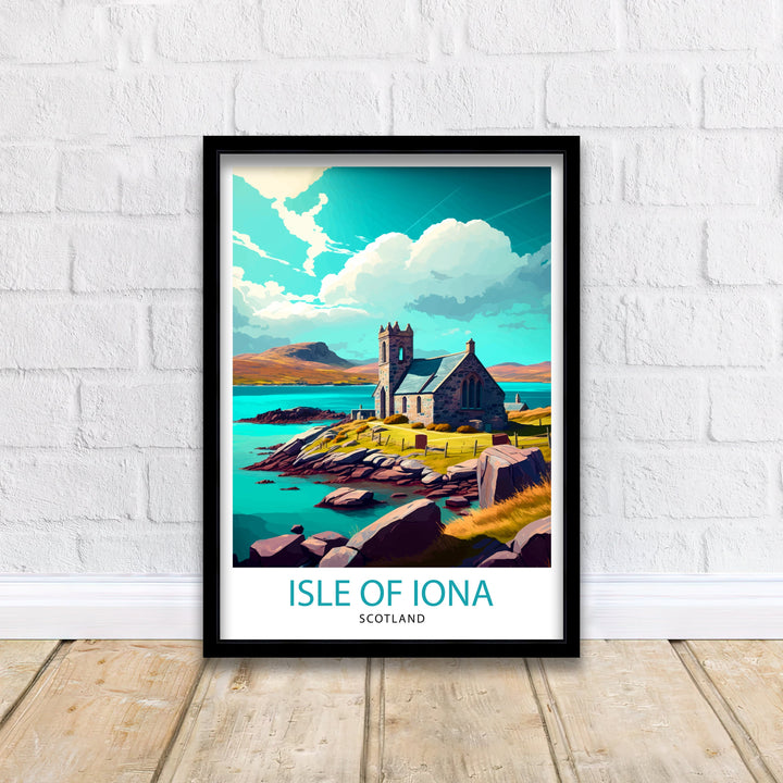 Isle of Iona Scotland Travel Poster Iona