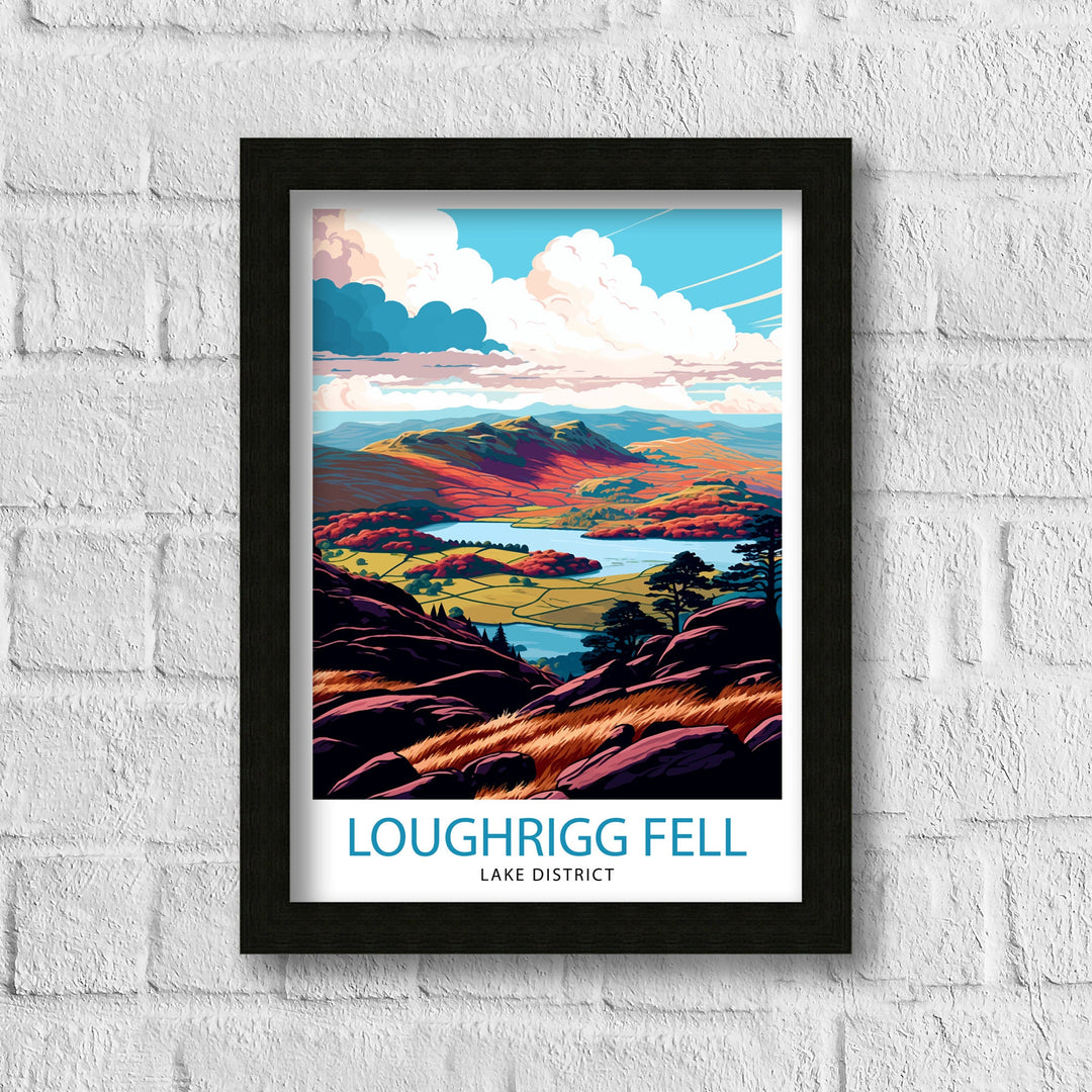 Loughrigg Fell Lake District Travel Poster Lake District