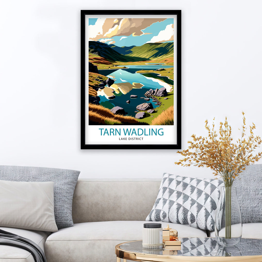 Tarn Wadling Lake District Travel Poster Lake District