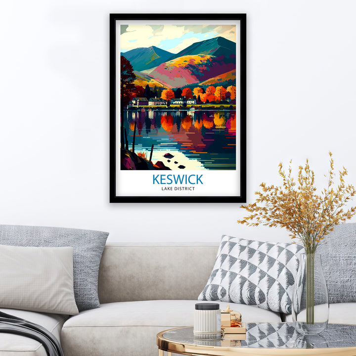 Keswick Lake District Travel Poster Lake District