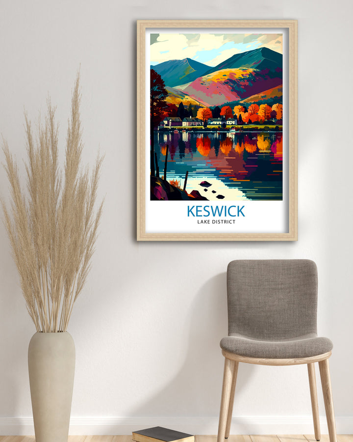 Keswick Lake District Travel Poster Lake District