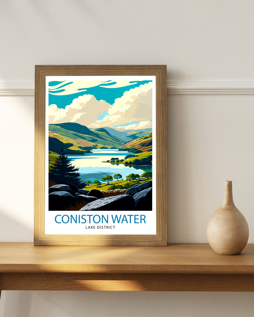 Coniston Water Lake District Travel Poster Lake District