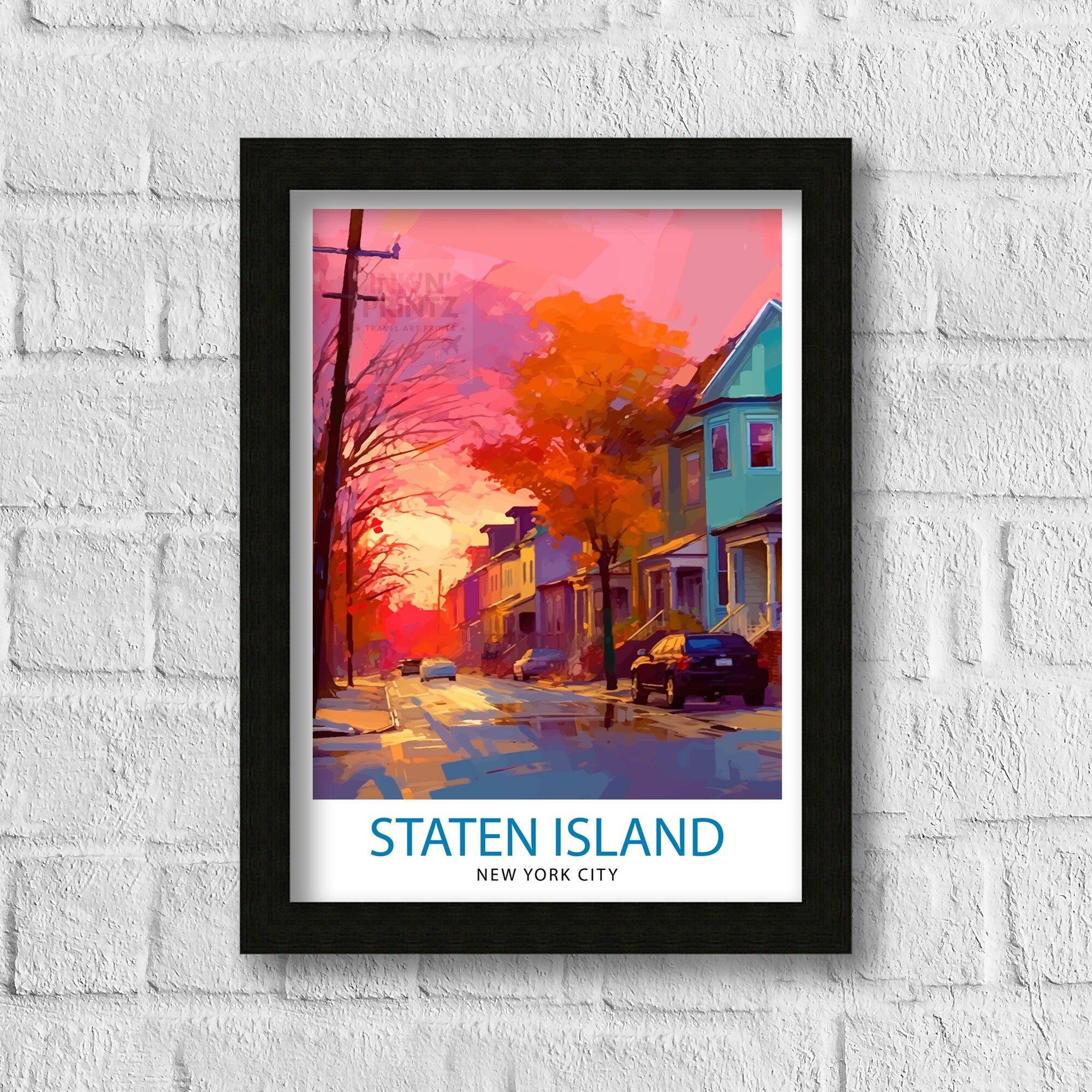 Staten Island New York Travel Print| Staten Island Wall Decor Staten Island Poster New York Travel Prints Staten Island Art Print Staten