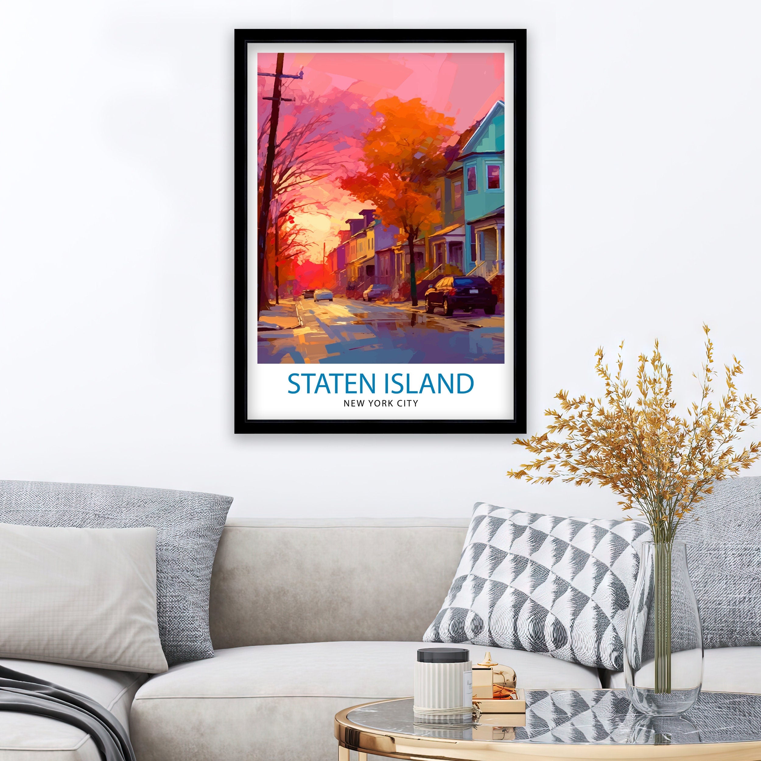 Staten Island New York Travel Print| Staten Island Wall Decor Staten Island Poster New York Travel Prints Staten Island Art Print Staten