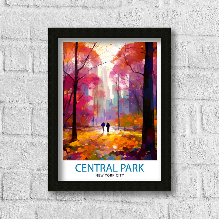 Central Park New York Travel Poster