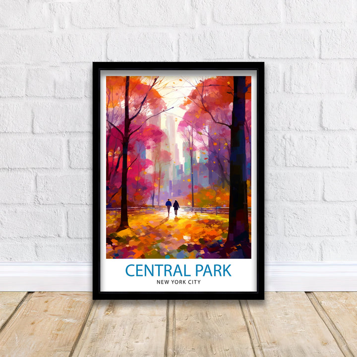 Central Park New York Travel Poster