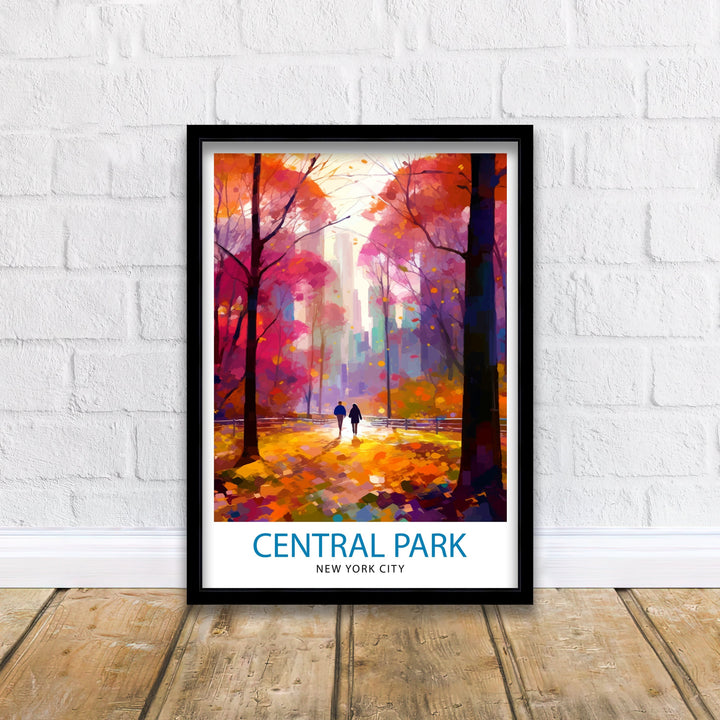 Central Park New York Travel Poster