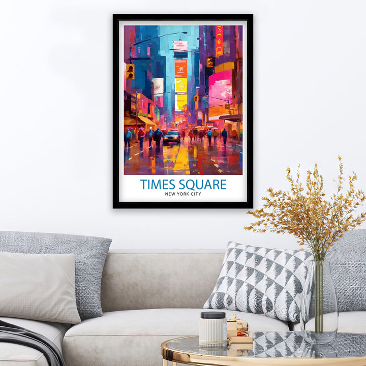 Times Square New York Travel Poster