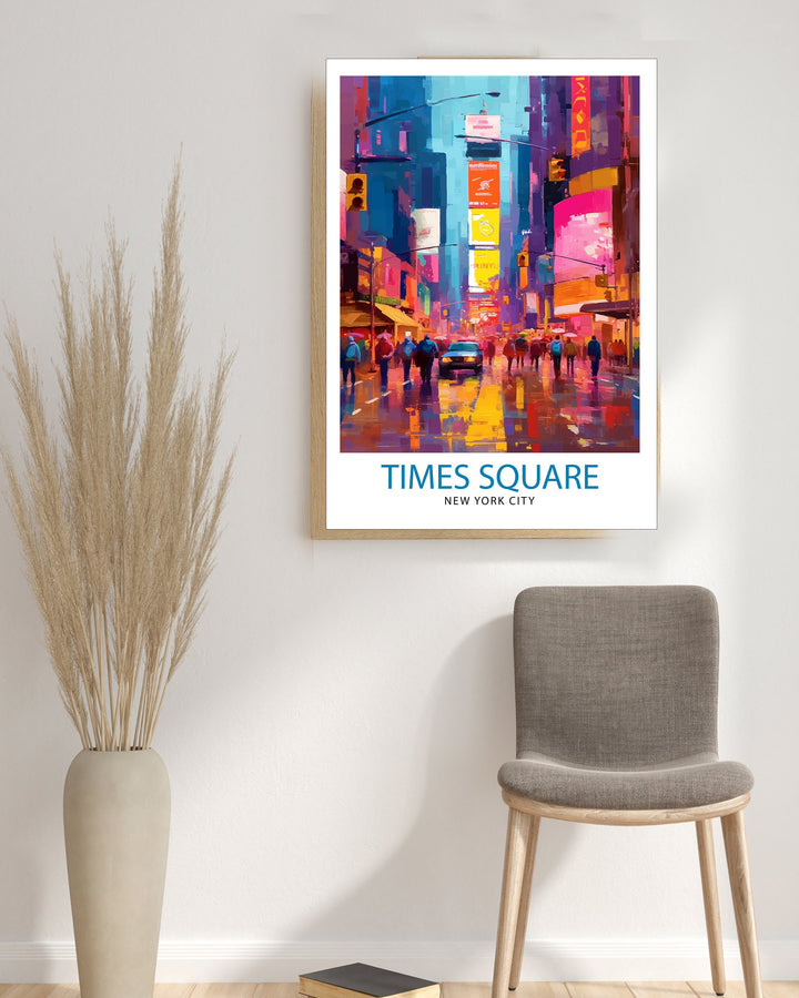 Times Square New York Travel Poster