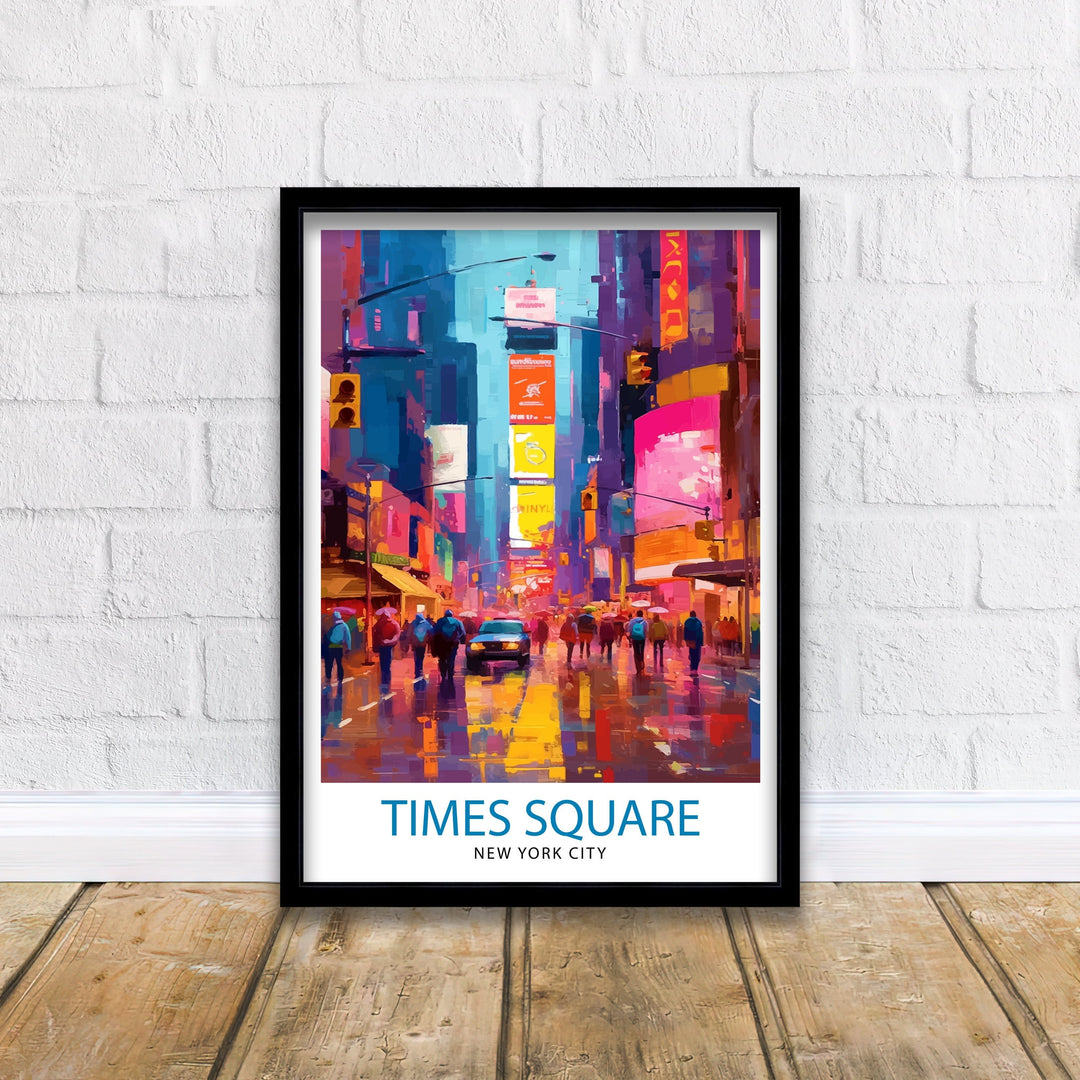 Times Square New York Travel Poster