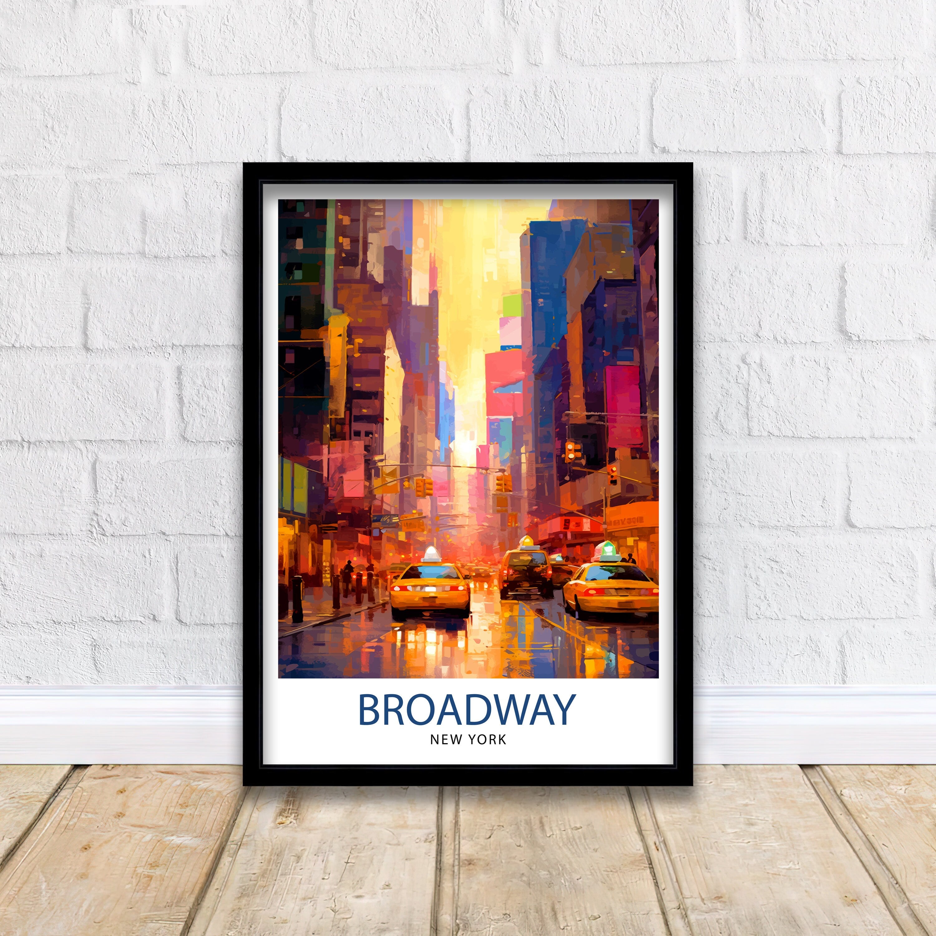 Broadway New York City Travel Print| Broadway Wall Decor Broadway Poster NYC Travel Prints Broadway Art Print New York City Illustration