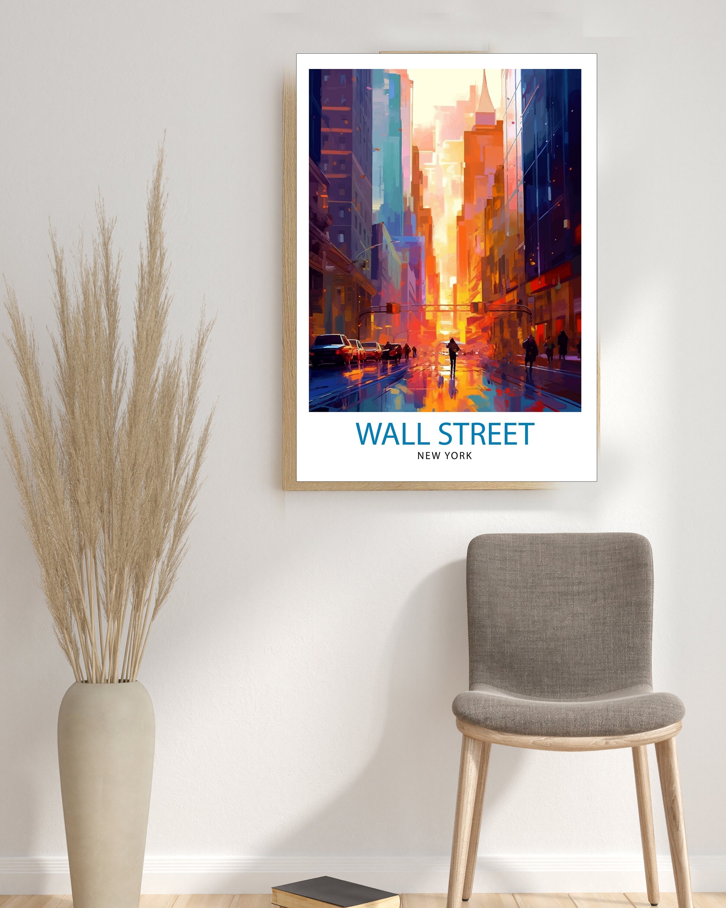 Wall Street New York City Print| Financial District Wall Decor Wall Street Poster NYC Travel Prints New York City Art Print Wall Street