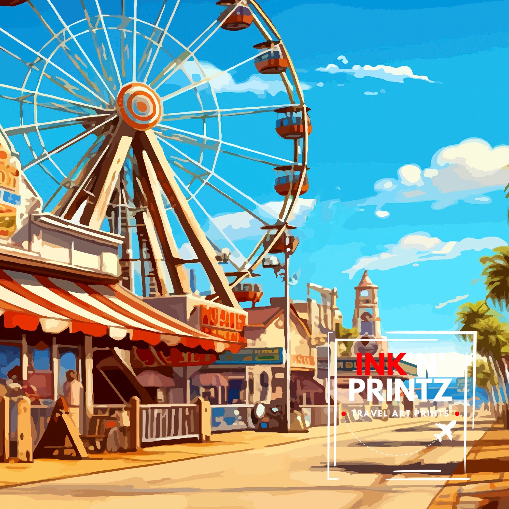 Coney Island Travel Print| - Coney Island Wall Decor Coney Island Poster New York Travel Prints Coney Island Art Print Coney Island