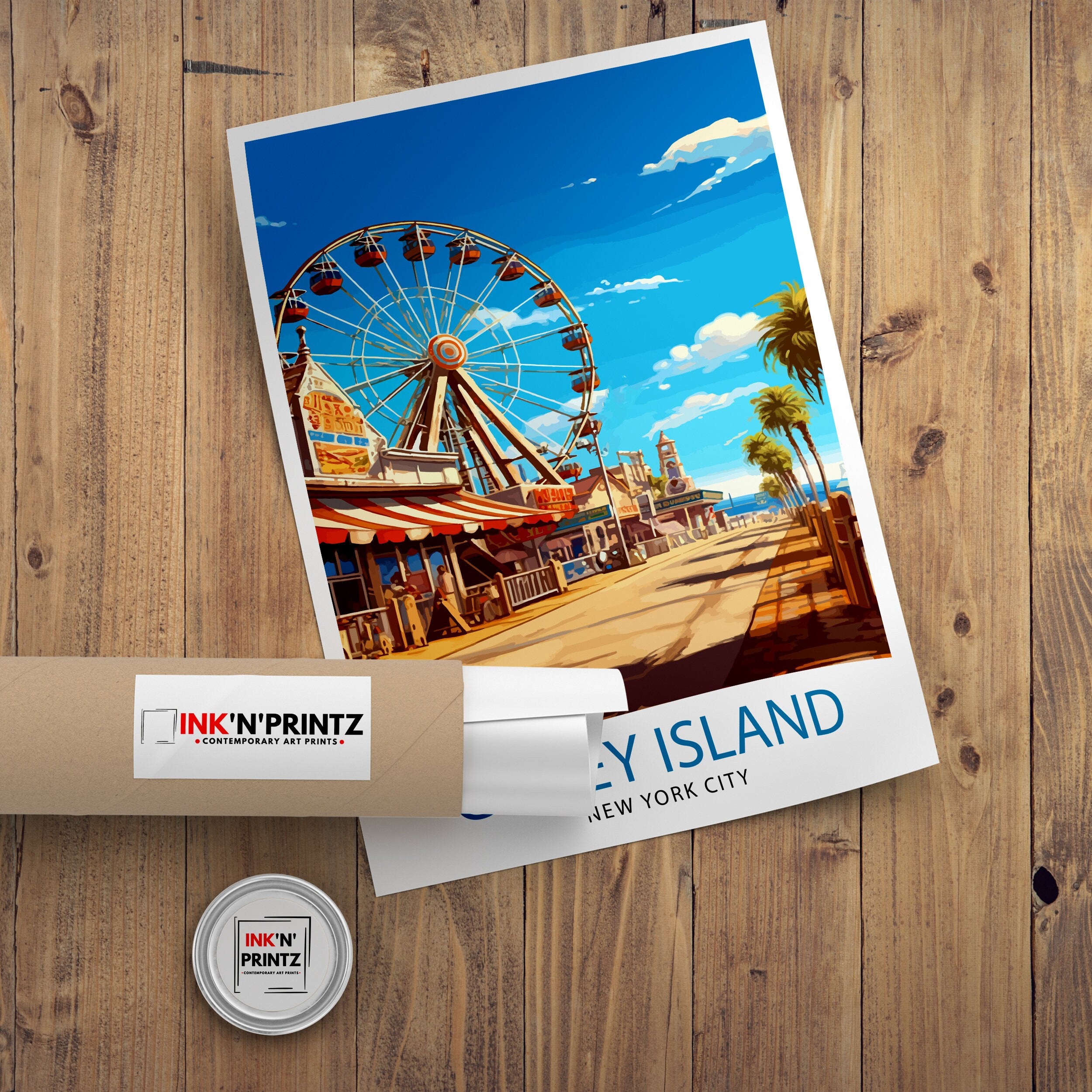 Coney Island Travel Print| - Coney Island Wall Decor Coney Island Poster New York Travel Prints Coney Island Art Print Coney Island