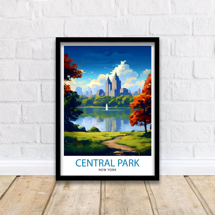 Central Park New York Travel Poster