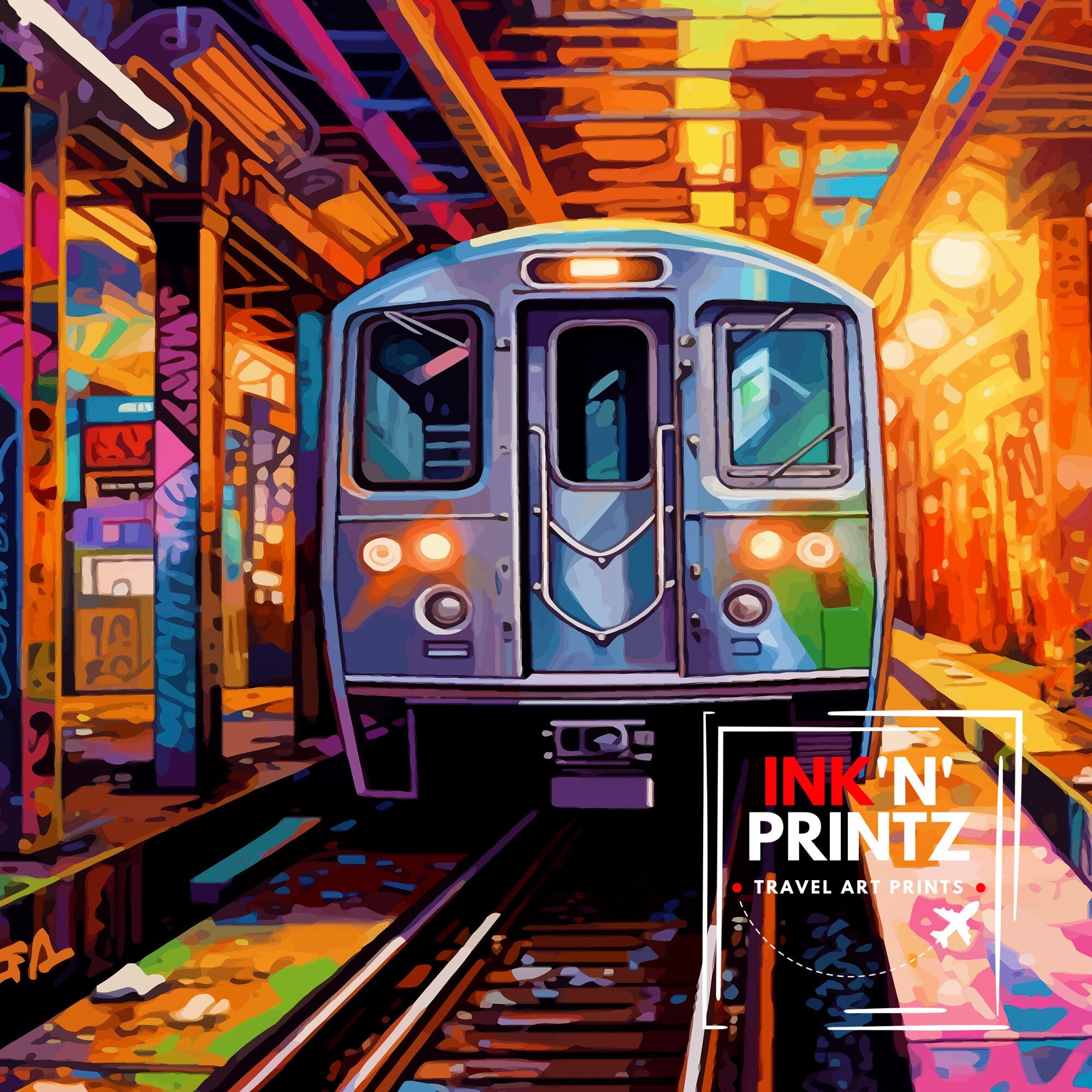 New York Subway Print| NYC Subway Wall Decor New York City Subway Poster Urban Travel Prints New York Subway Art Print Subway Map