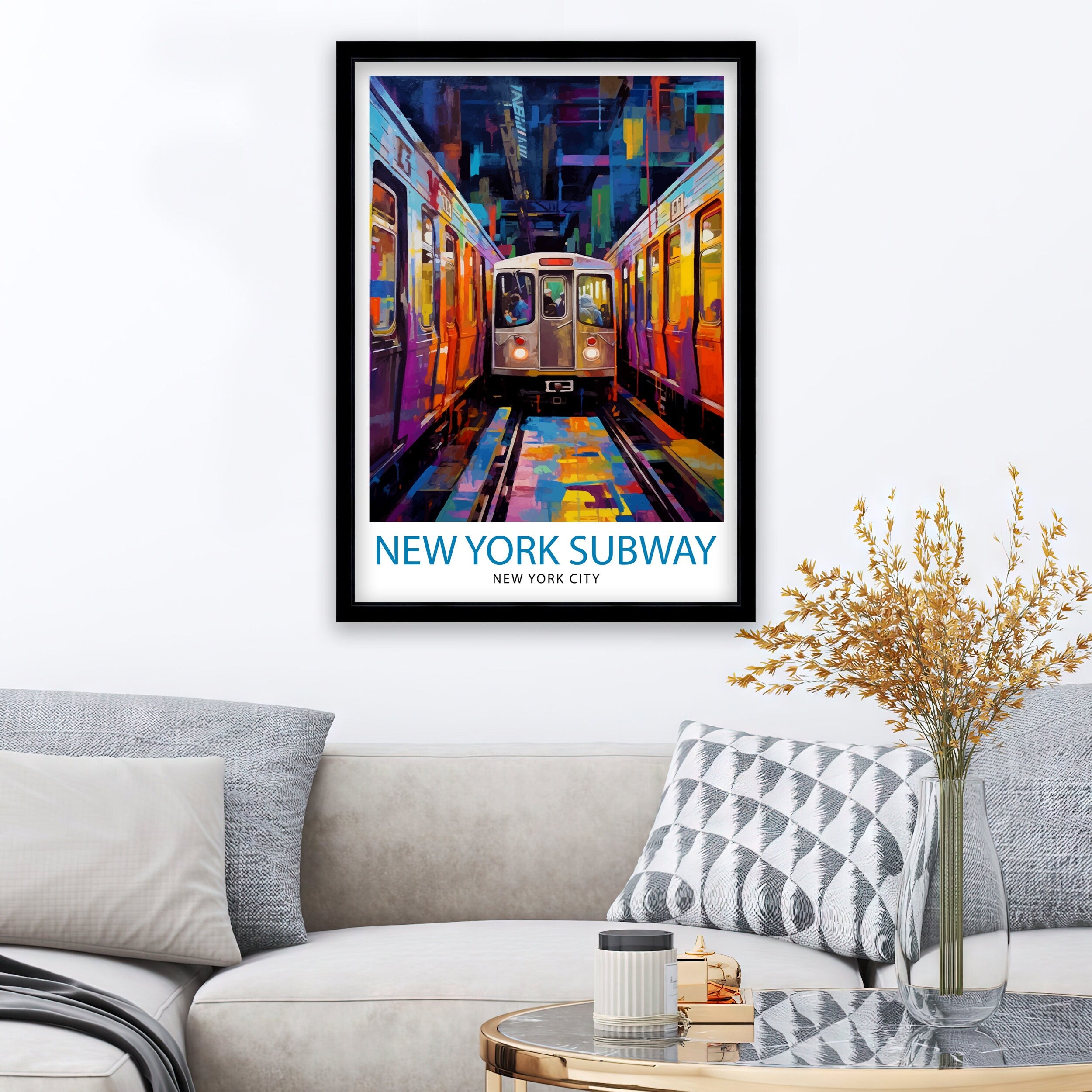 New York Subway Print| NYC Subway Wall Decor New York City Subway Poster Urban Travel Prints New York Subway Art Print Subway Map