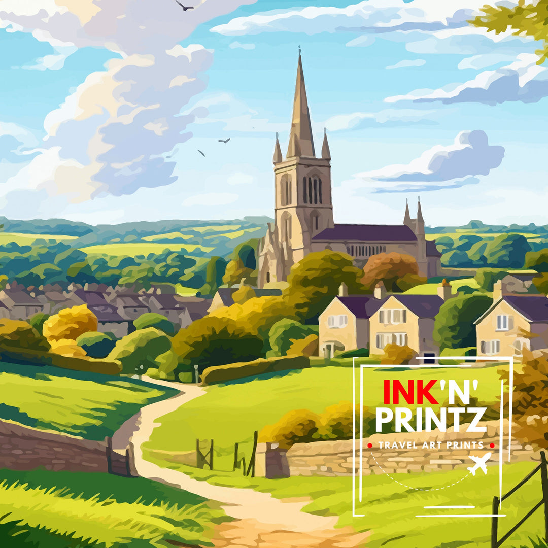 Painswick Cotswolds Travel Poster Cotswolds