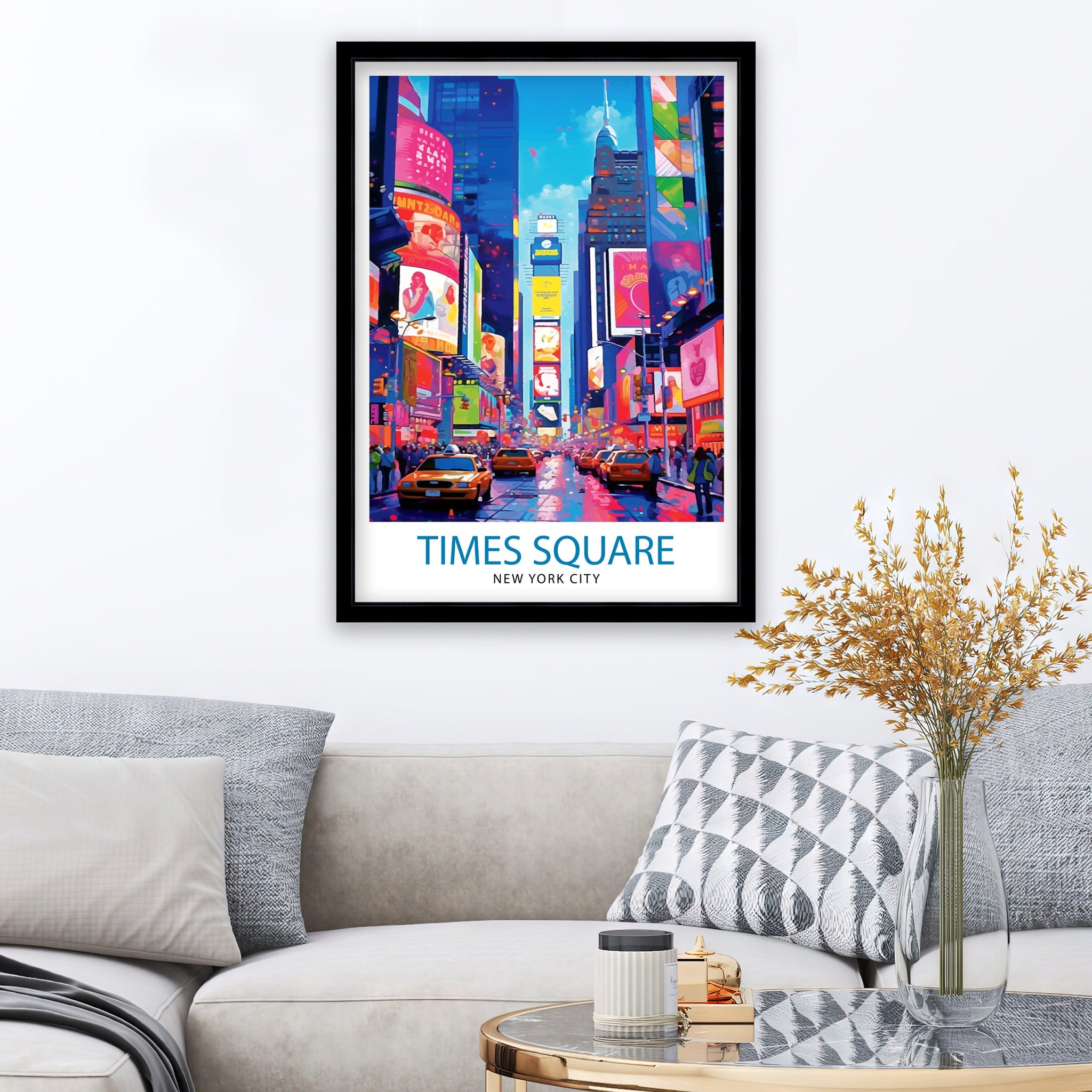 Times Square New York City Print| Times Square Wall Decor NYC Travel Poster Times Square Art Print Times Square Illustration Times Square
