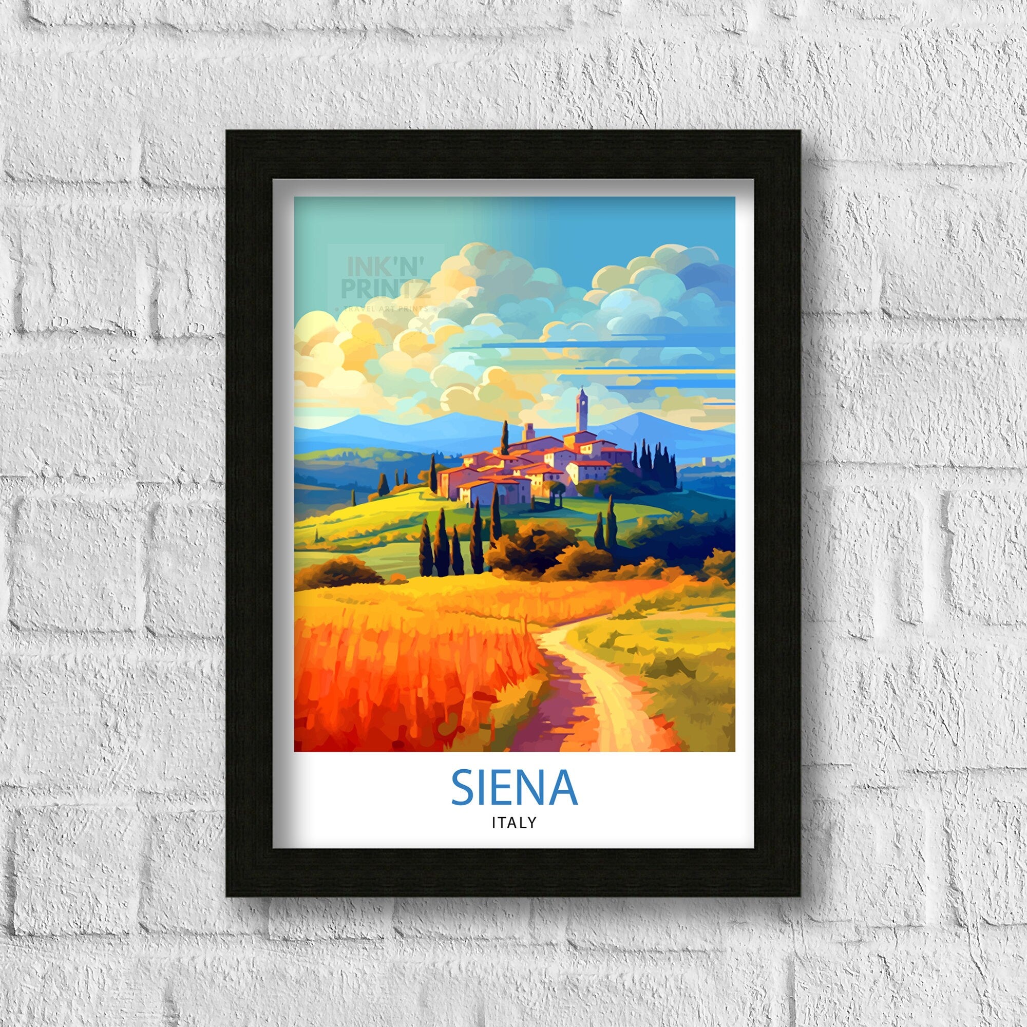 Siena Italy Art Print, Tuscany Travel Poster