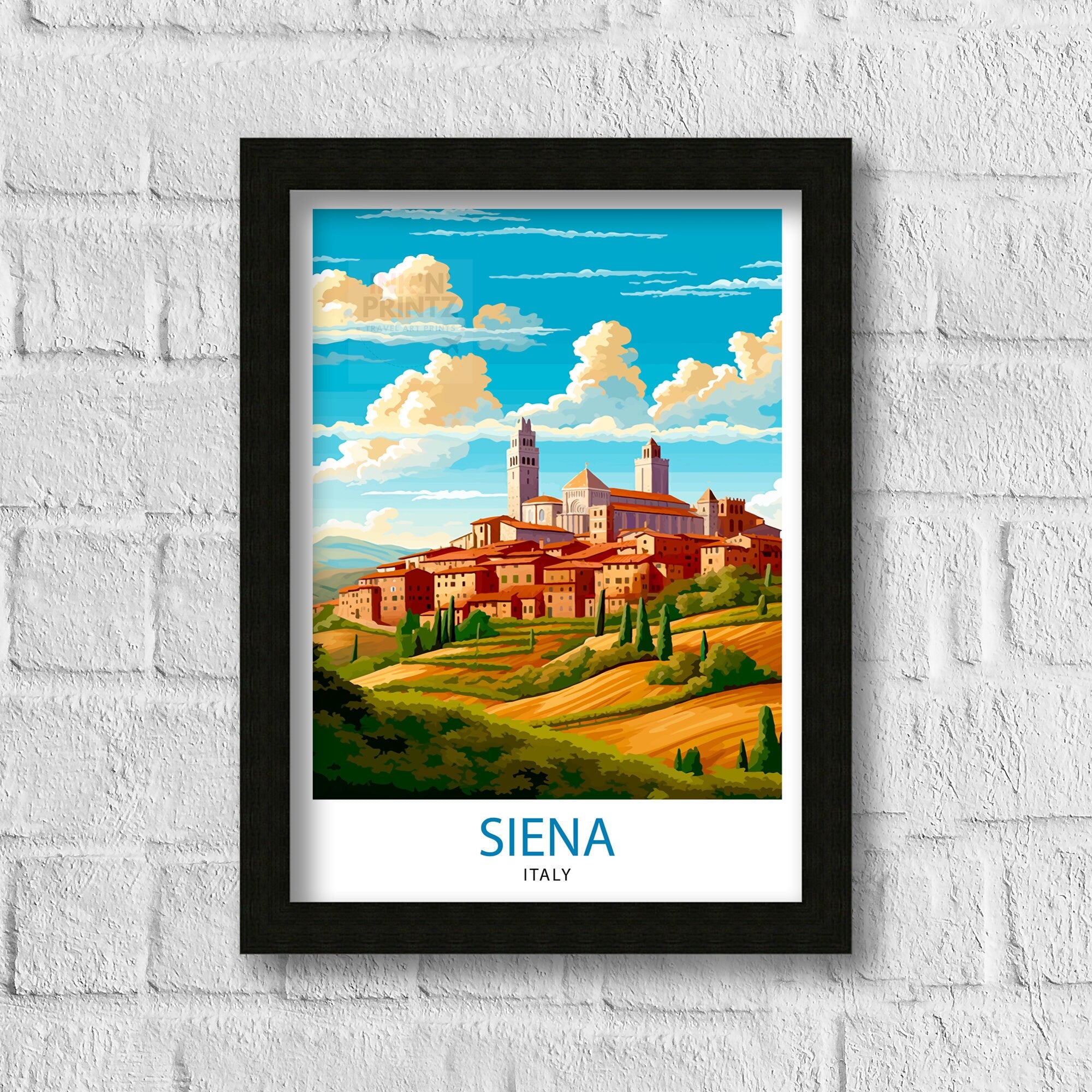 Siena Italy Art Print, Tuscany Travel Poster