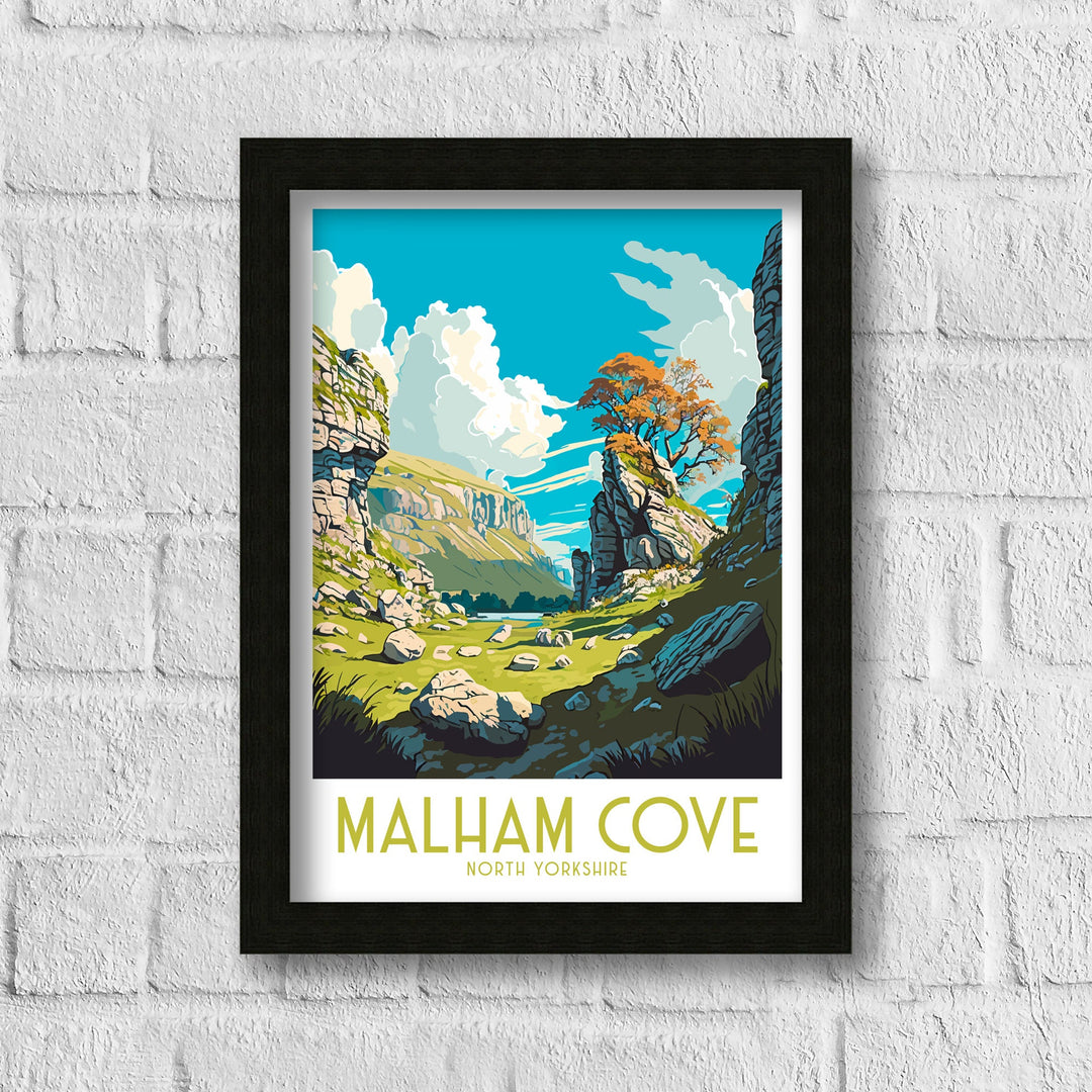 Malham Cove Travel Poster , Malham