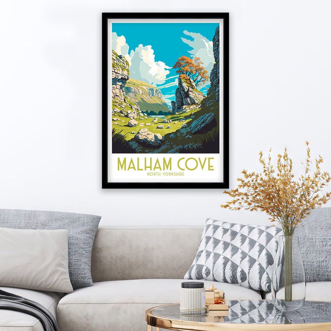 Malham Cove Travel Poster , Malham