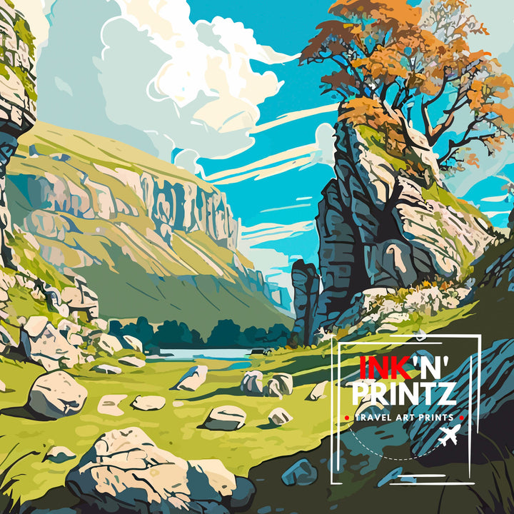 Malham Cove Travel Poster , Malham