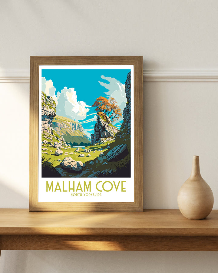 Malham Cove Travel Poster , Malham