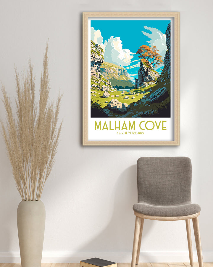 Malham Cove Travel Poster , Malham