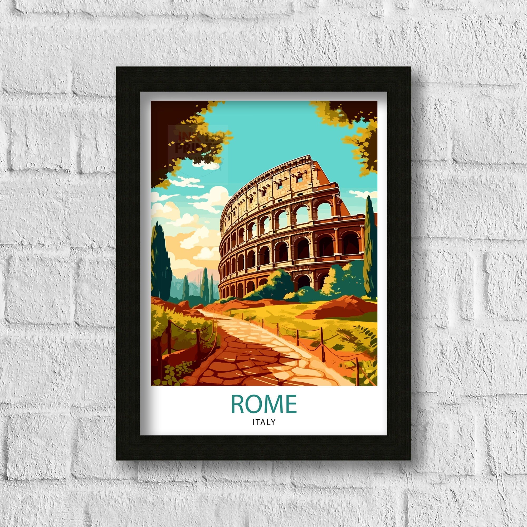 Rome Italy Travel Print Rome Wall Decor Rome Poster Italy Travel Prints Rome Art Print Rome Illustration Rome Wall Art Italy Print