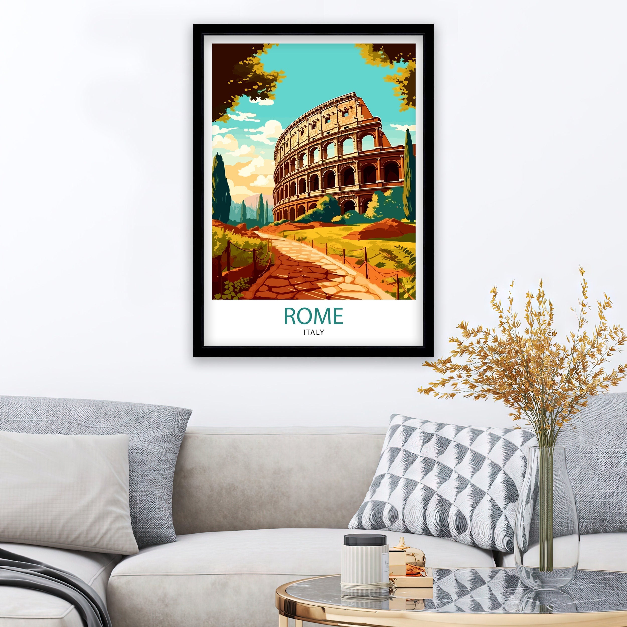 Rome Italy Travel Print Rome Wall Decor Rome Poster Italy Travel Prints Rome Art Print Rome Illustration Rome Wall Art Italy Print