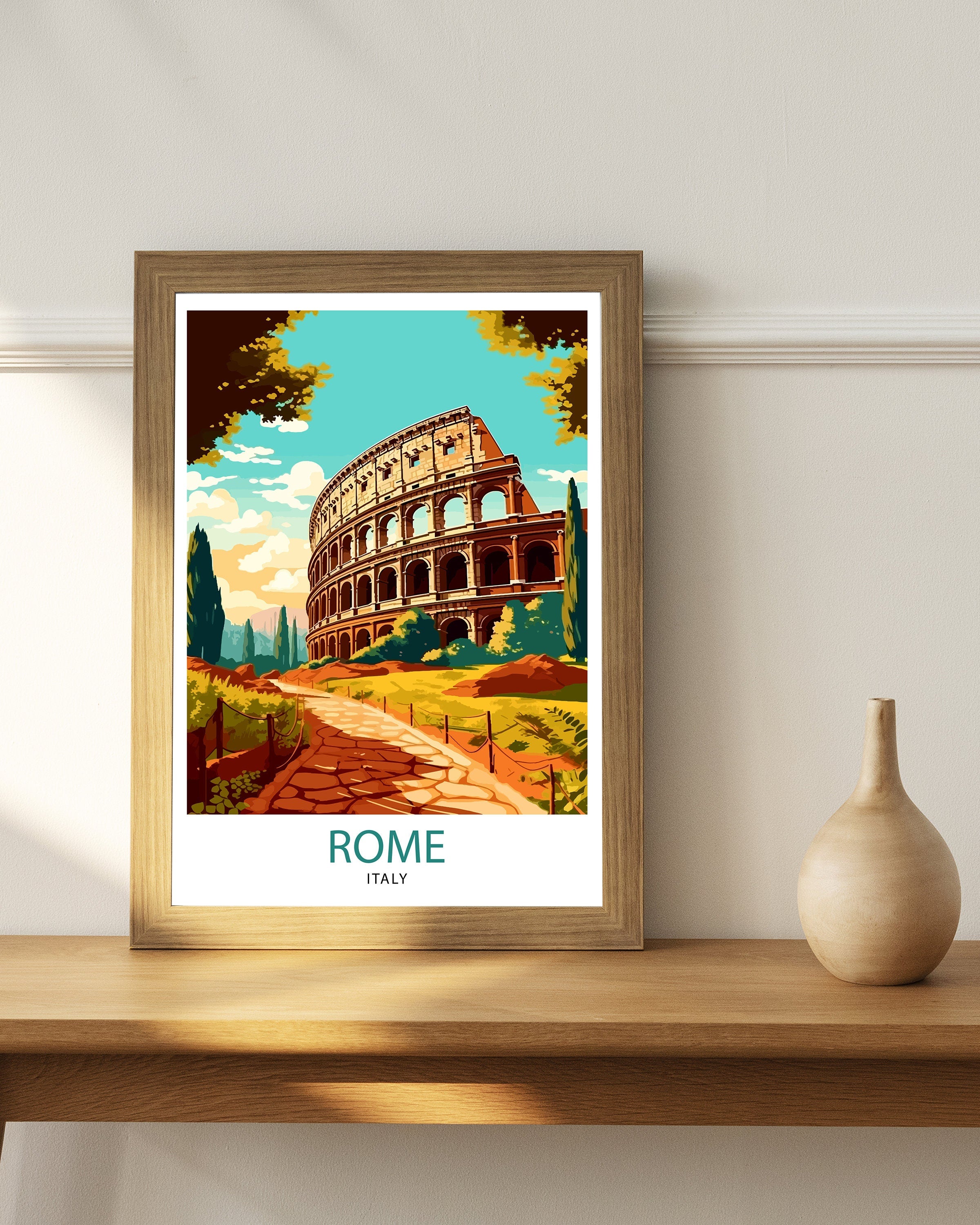 Rome Italy Travel Print Rome Wall Decor Rome Poster Italy Travel Prints Rome Art Print Rome Illustration Rome Wall Art Italy Print