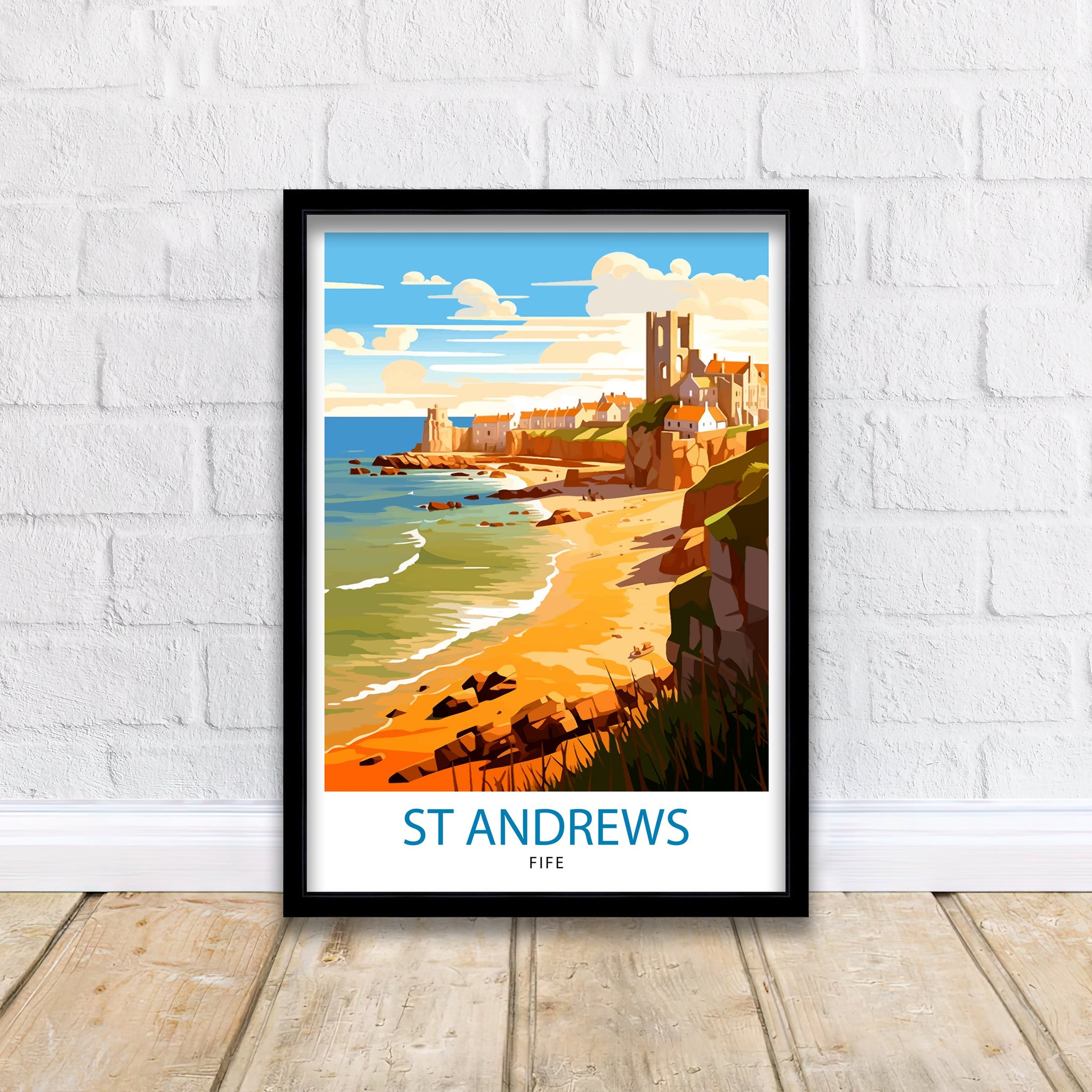 St Andrews Fife Travel Print St Andrews Wall Decor St Andrews Poster Scotland Travel Prints St Andrews Art Print St Andrews Illustration