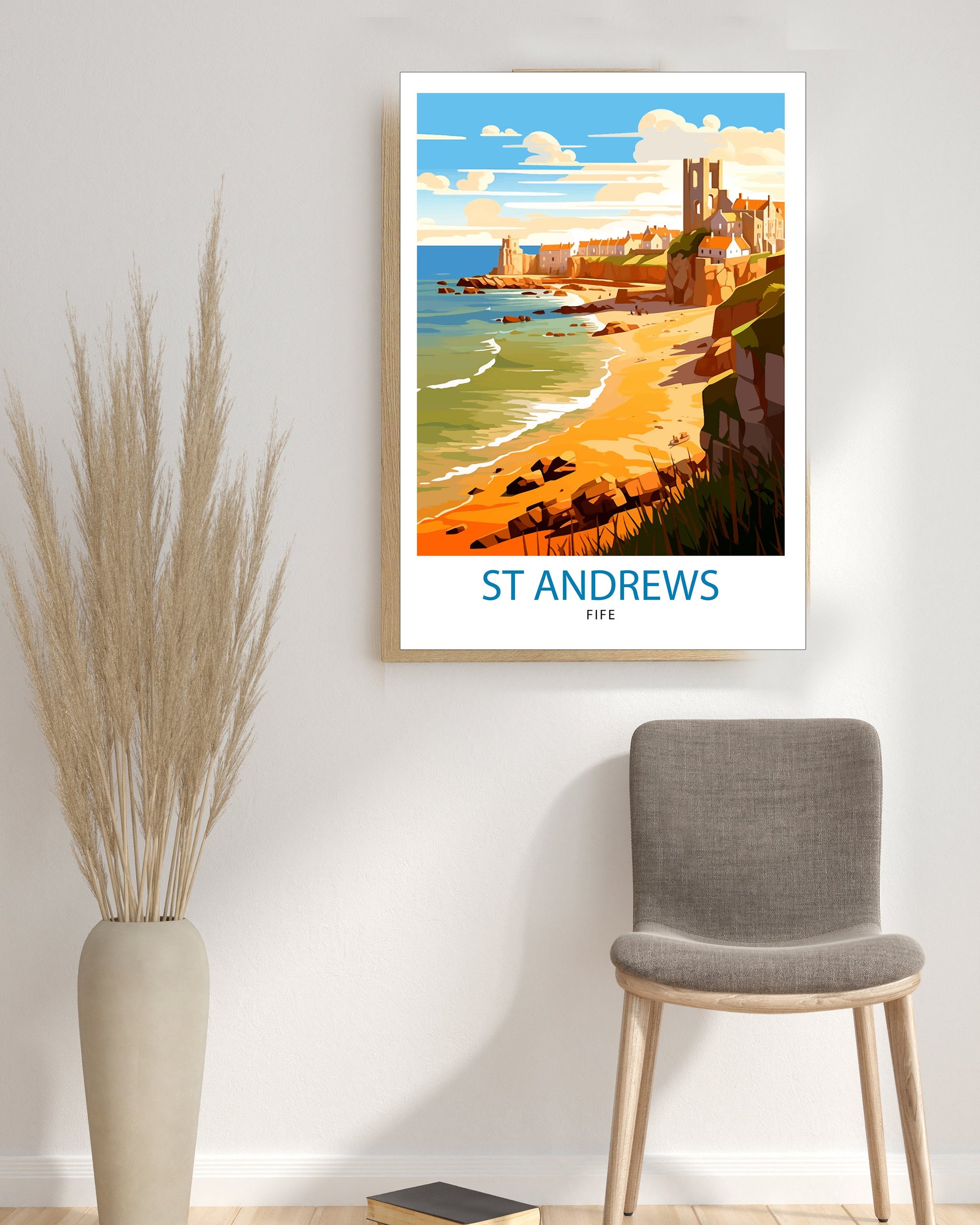 St Andrews Fife Travel Print St Andrews Wall Decor St Andrews Poster Scotland Travel Prints St Andrews Art Print St Andrews Illustration
