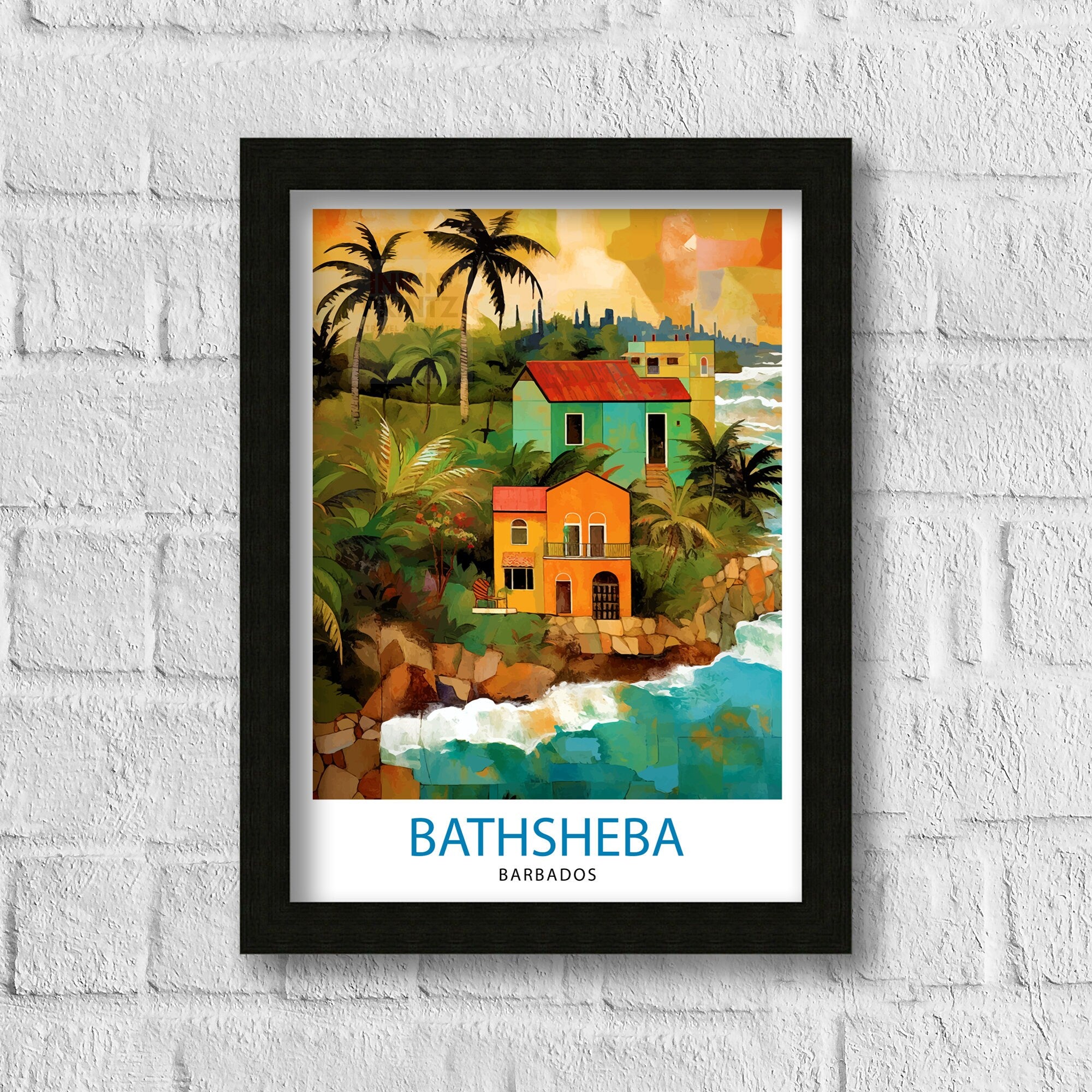 Bathsheba Barbados Travel Print Bathsheba Wall Decor Bathsheba Poster Barbados Travel Prints Bathsheba Art Print Bathsheba Illustration