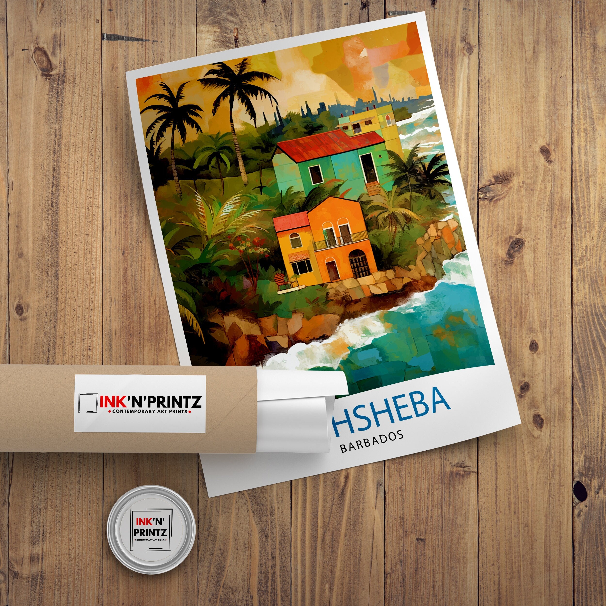 Bathsheba Barbados Travel Print Bathsheba Wall Decor Bathsheba Poster Barbados Travel Prints Bathsheba Art Print Bathsheba Illustration
