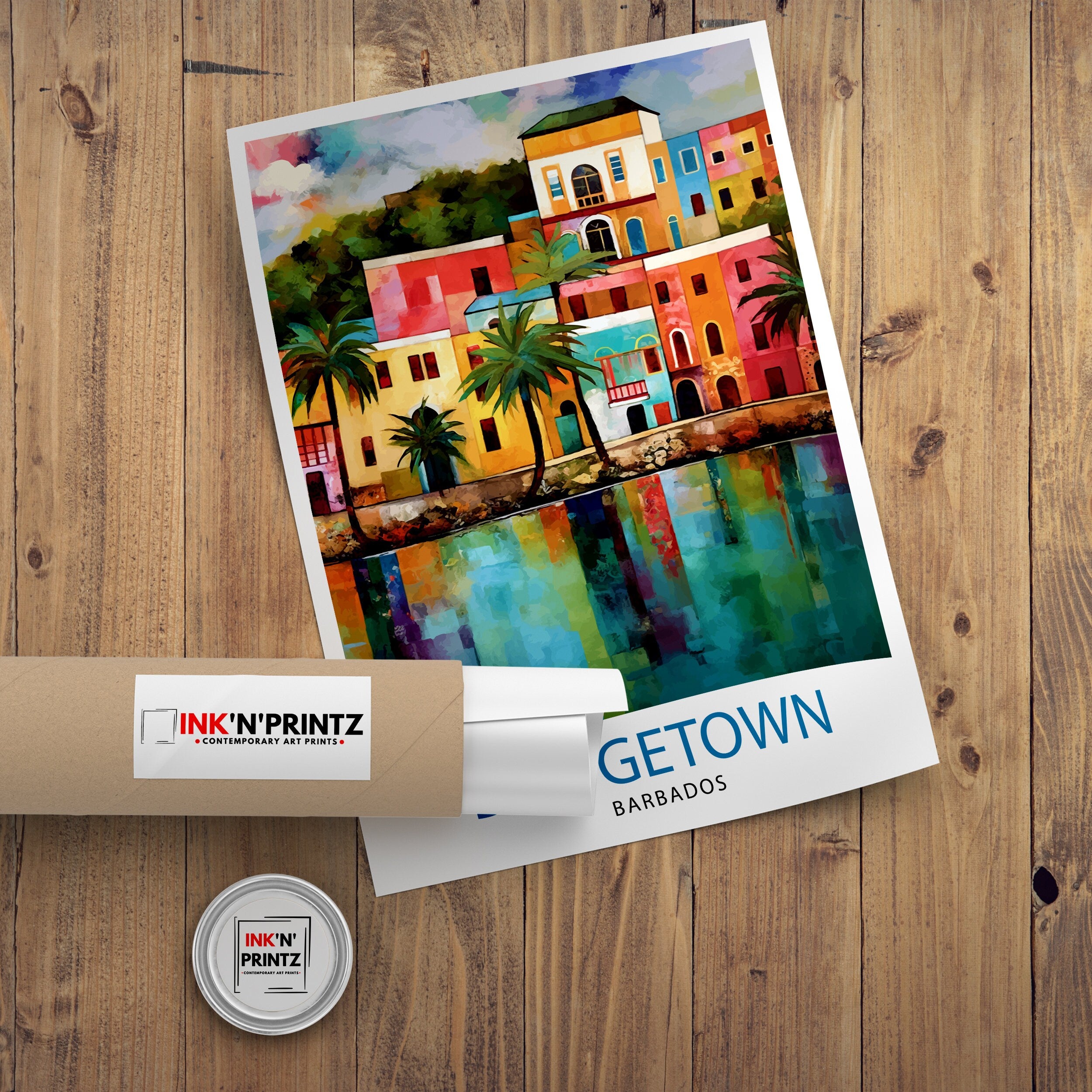 Bridgetown Barbados Travel Print Bridgetown Wall Decor Bridgetown Poster Barbados Travel Prints Bridgetown Art Print Bridgetown Illustration