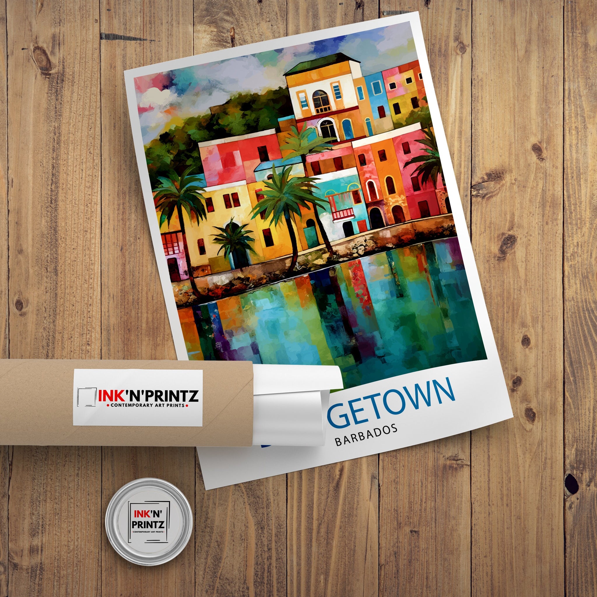 Bridgetown Barbados Travel Print Bridgetown Wall Decor Bridgetown Poster Barbados Travel Prints Bridgetown Art Print Bridgetown Illustration