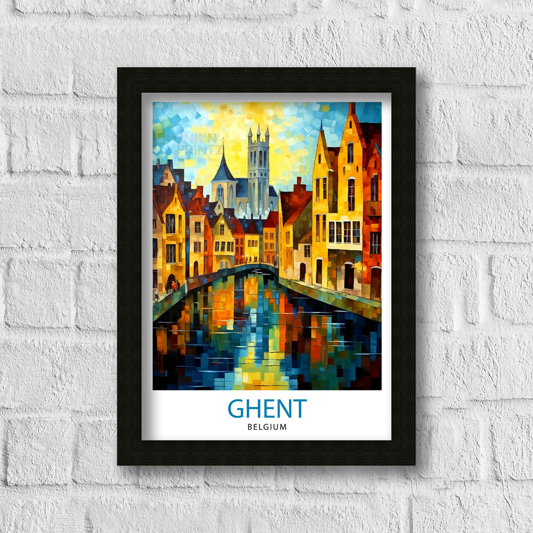 Ghent Belgium Travel Poster Ghent