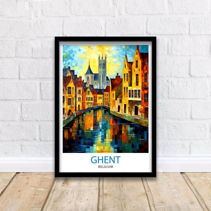 Ghent Belgium Travel Poster Ghent