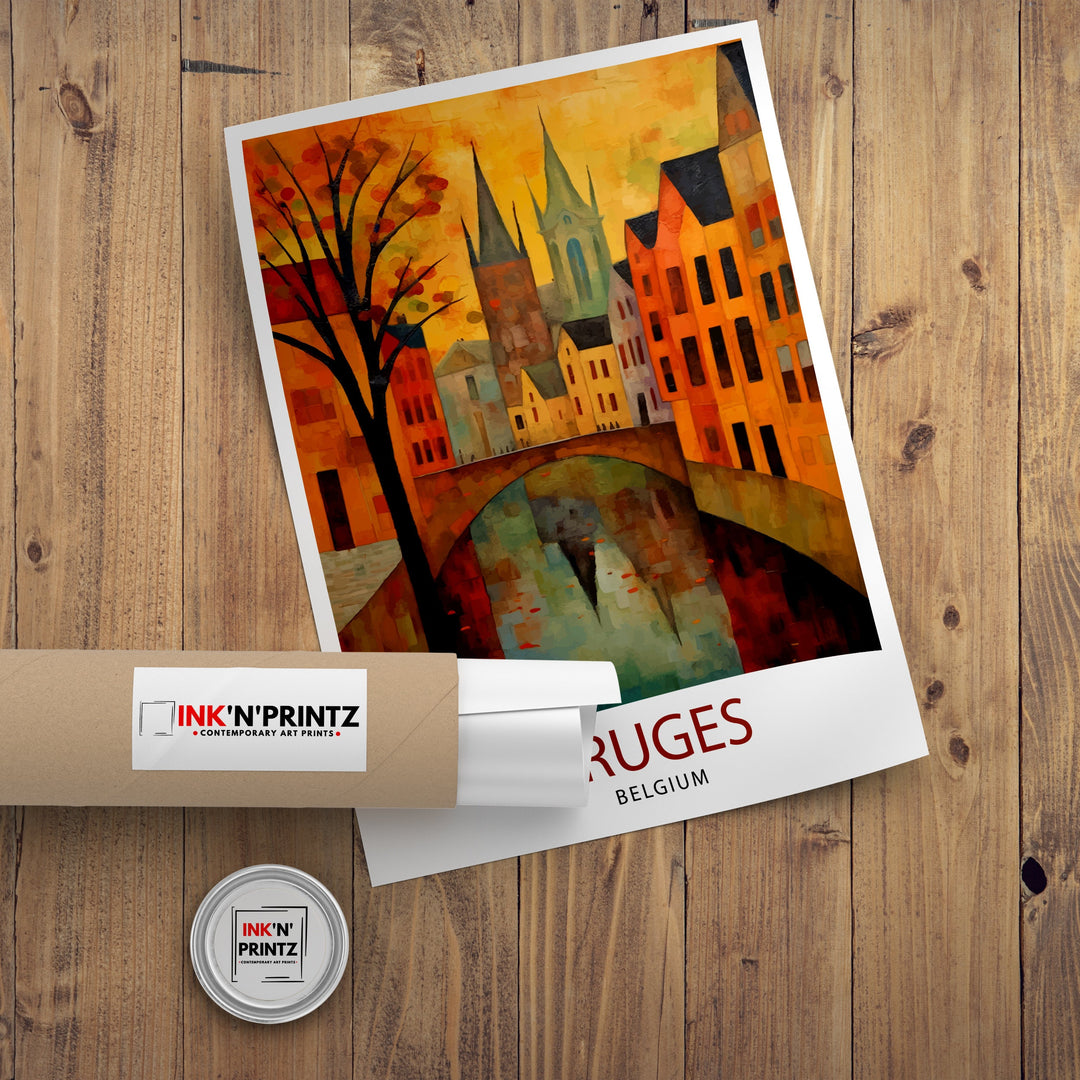 Bruges Belgium Travel Poster Bruges