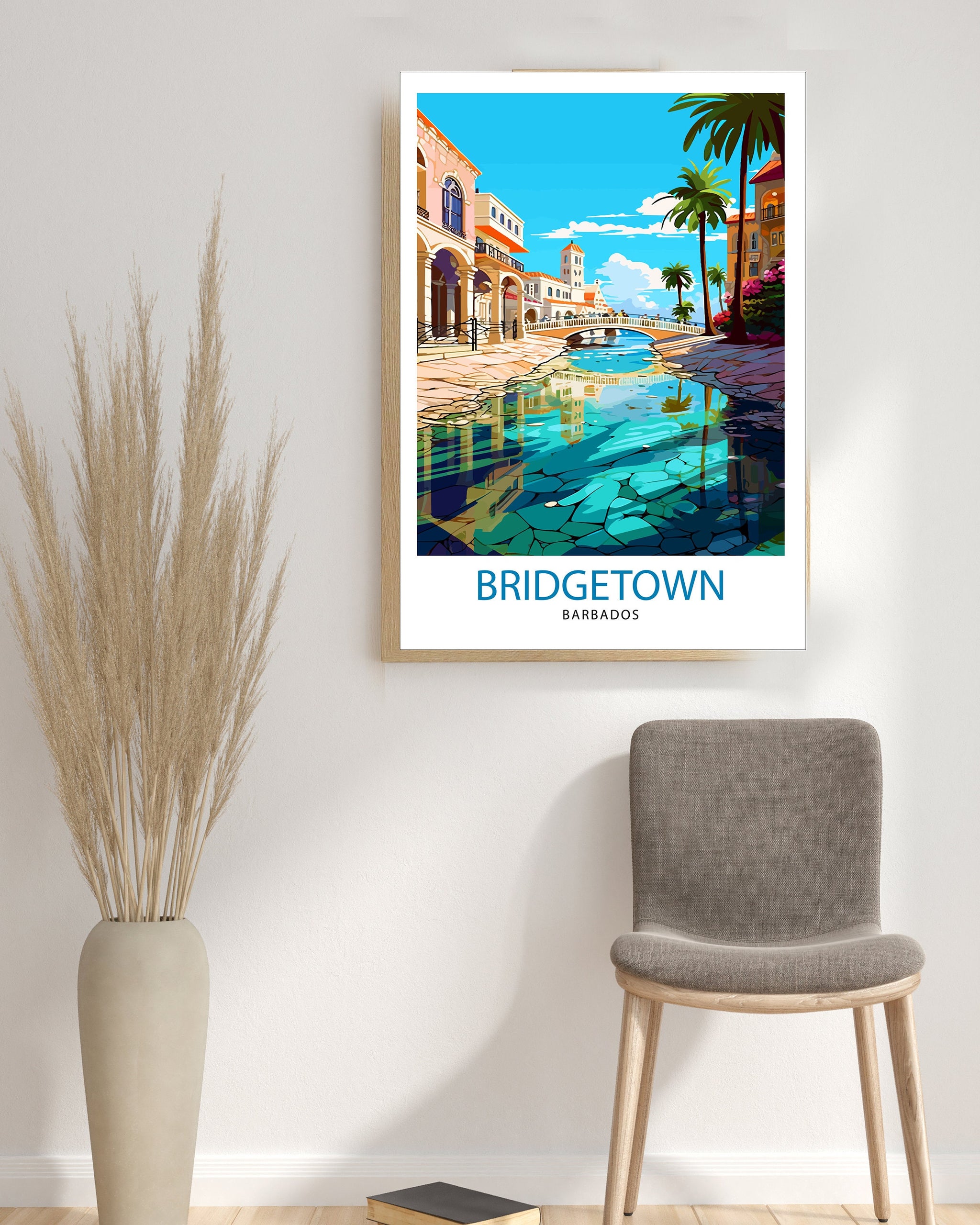 Bridgetown Barbados Travel Print Bridgetown Wall Decor Bridgetown Poster Barbados Travel Prints Bridgetown Art Print Bridgetown Illustration