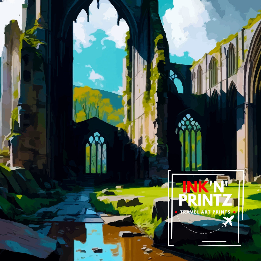 Tintern Abbey Wales Travel Poster Wales