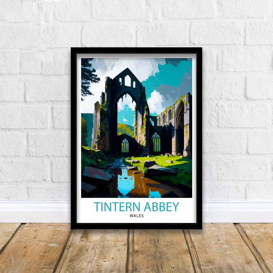 Tintern Abbey Wales Travel Poster Wales