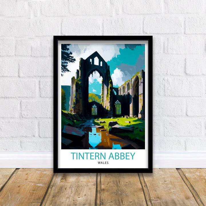 Tintern Abbey Wales Travel Poster Wales