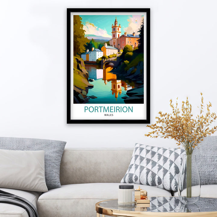 Portmeirion Wales Travel Poster Portmeirion