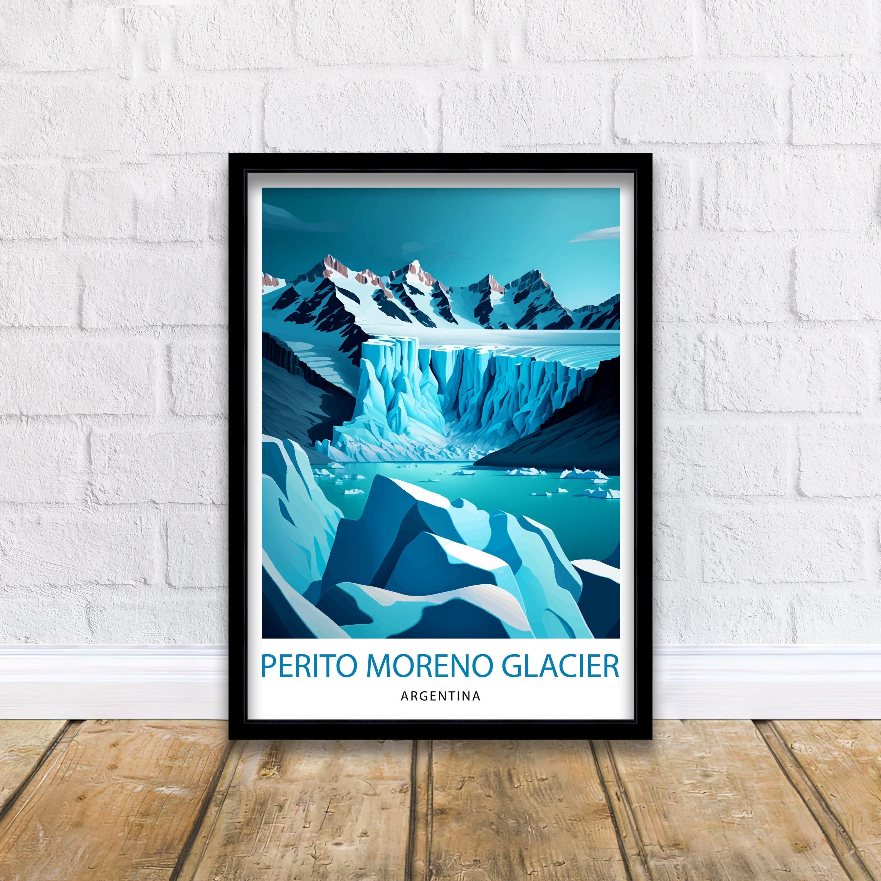 Perito Moreno Glacier Travel Print Glacier Wall Decor Glacier Art Print Argentina Travel Poster Patagonia Print Nature Landscape Art